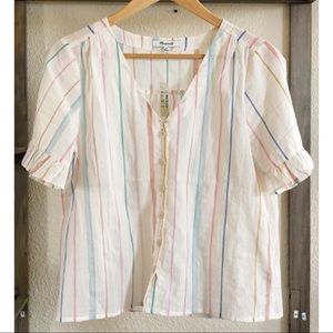 Madewell Tops - Madewell rainbow ruffle sleeve top Madewell Tops - Madewell rainbow ruffle sleeve top